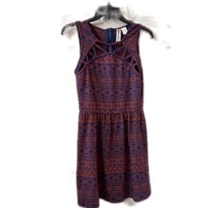 Mimi Chica Geometric Cutout Skater Dress